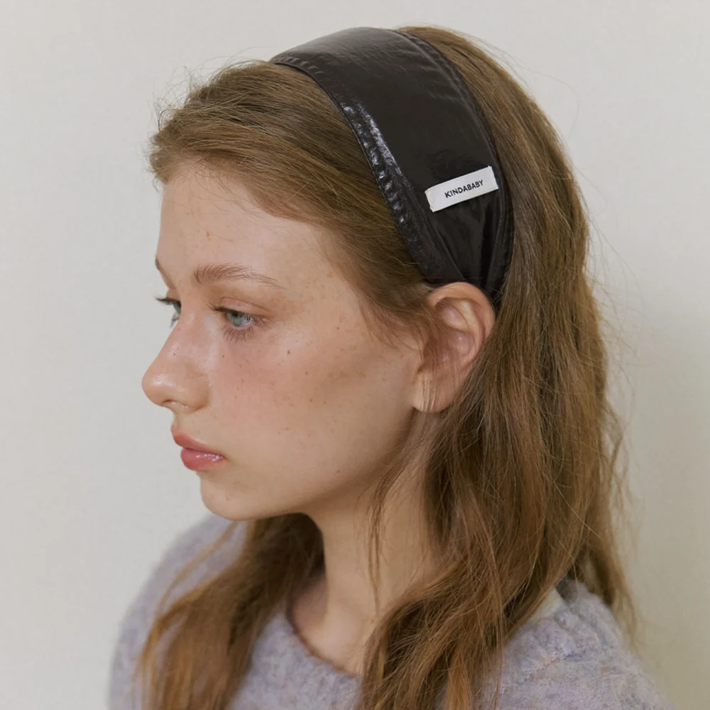 soft plaid headband - dark brown