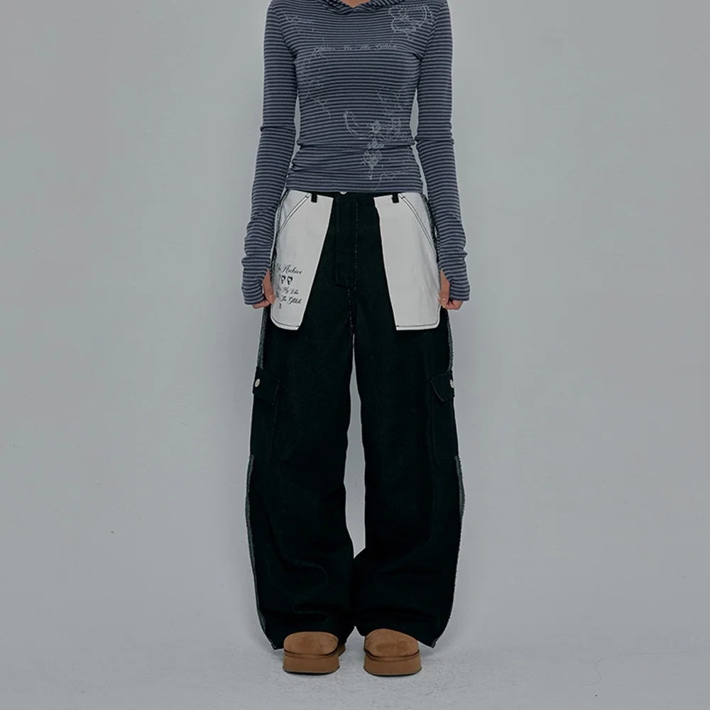 REVERSE STITCHED CARGO PANTS_BLACK