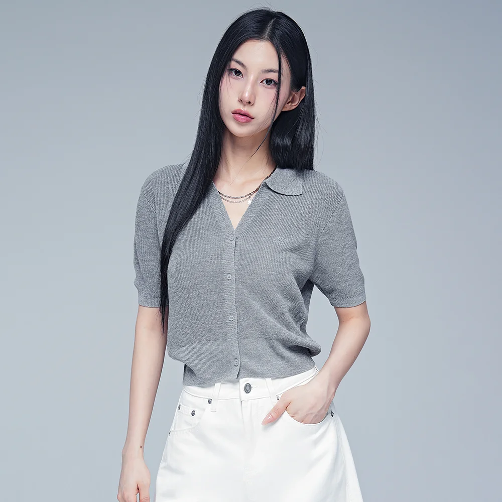 Anna Linen Like Collar Short-Sleeve Knit_5Colors