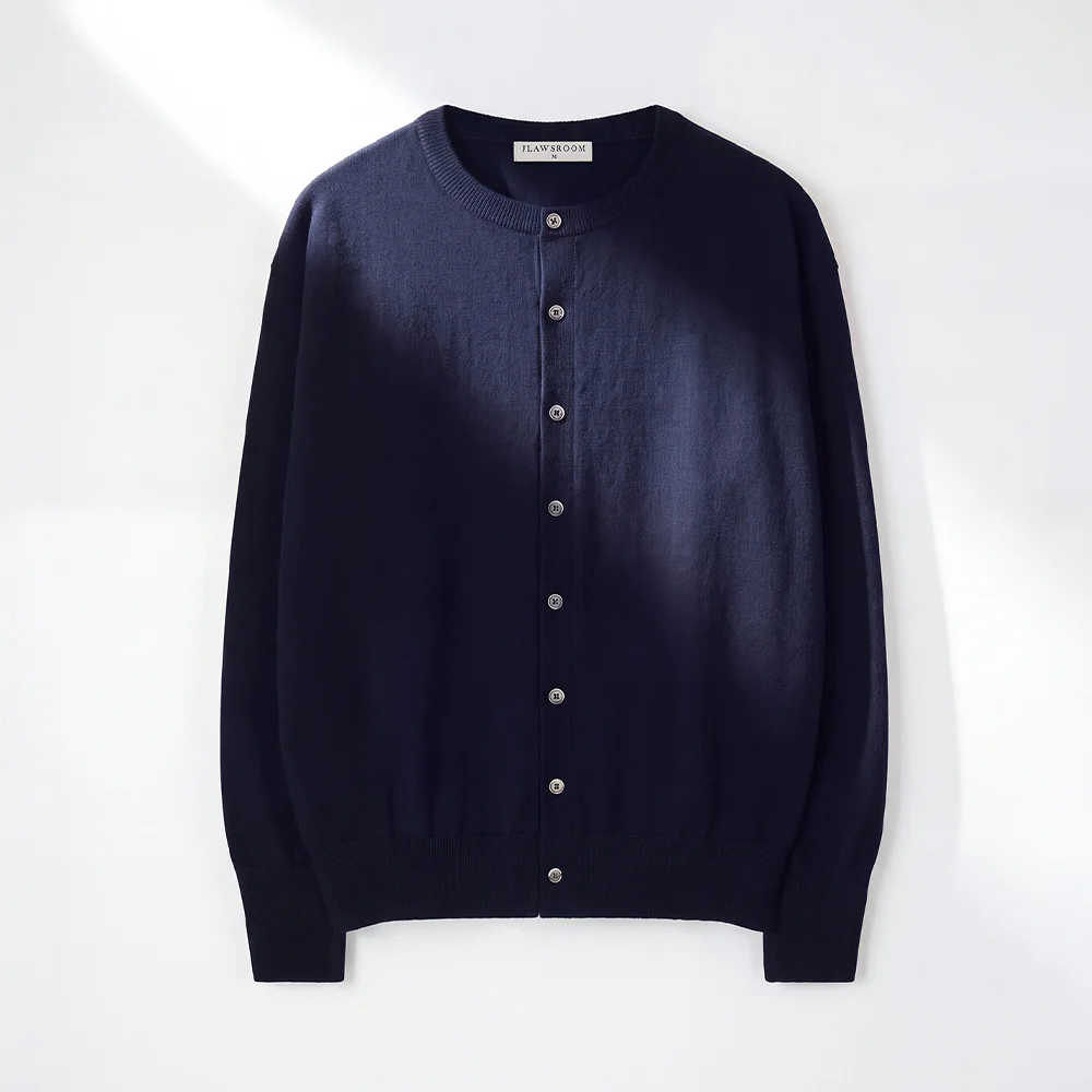 Round Neck Soft Cardigan NAVY