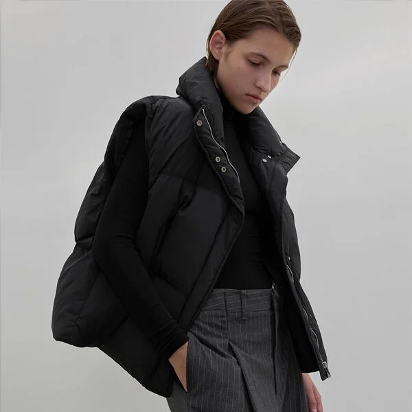 MINIMAL OVERSIZED FIT PUFFER PADDED VEST (VT-0253)