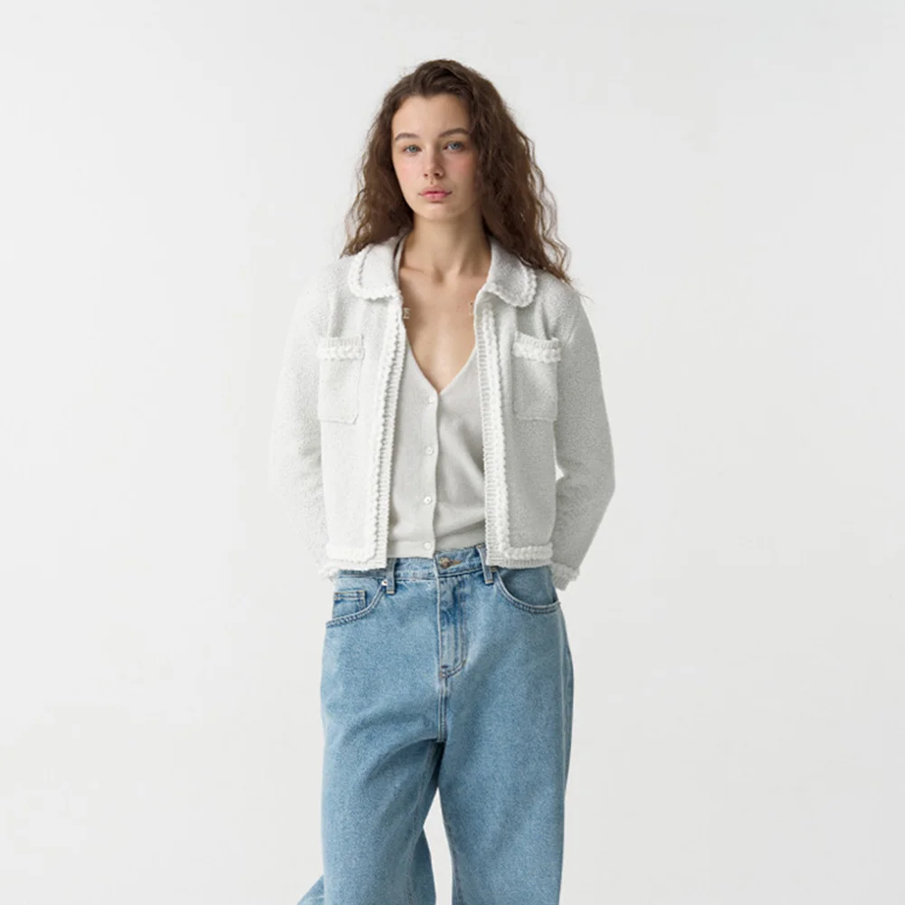 Vanessa spangle boucle cardigan