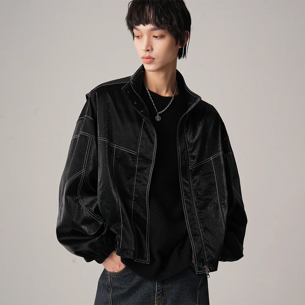 Stitch Art Leather Jacket - 2COL