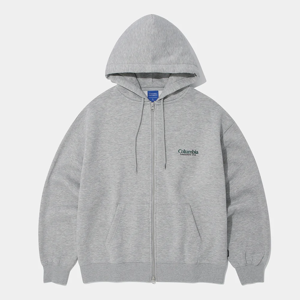 NYC EMB FLEECE ZIP-UP HOODIE_M.GRAY