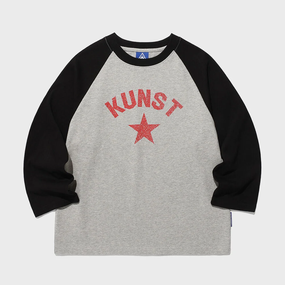 KUNST RAGLAN 3/4 TEE_GREY(IK2FSMT554A)