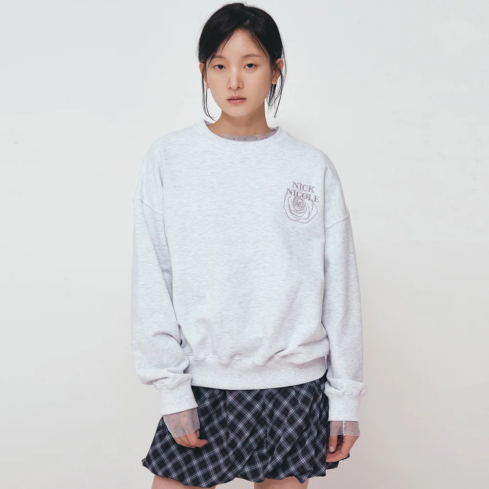 MINI VOLUME NICOLE ROSE SWEATSHIRT_MELANGE SILVER