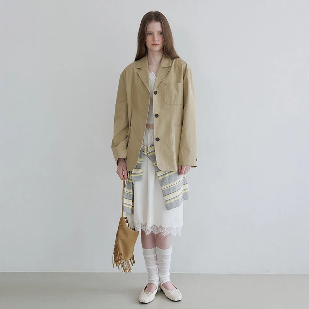 Rivet natural work jacket _Beige