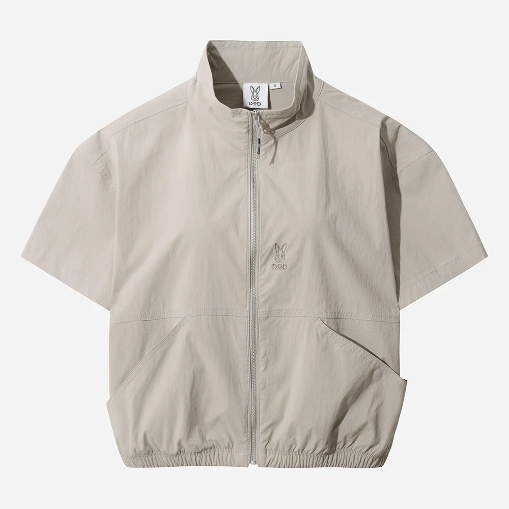 Ice Clash 短袖 Stand Neck 外套 女裝(DARK BEIGE)