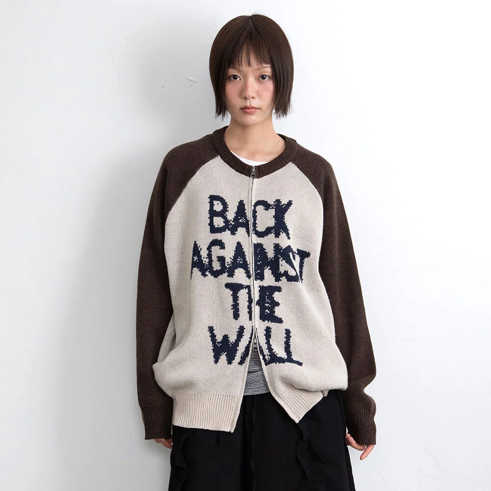BAW RAGLAN ZIP UP KNIT_BROWN(IK2EFMK683A)