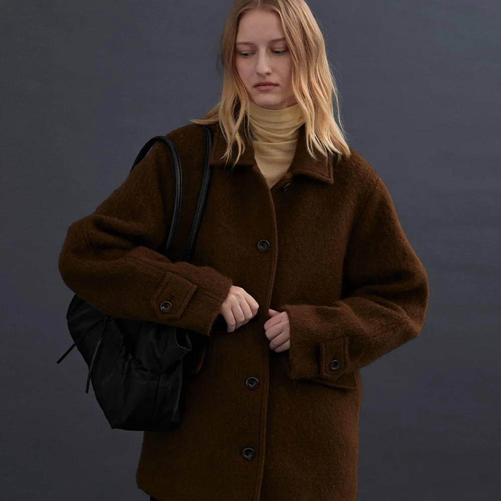 CLASSIC WOOL HALF COAT (butter brown)