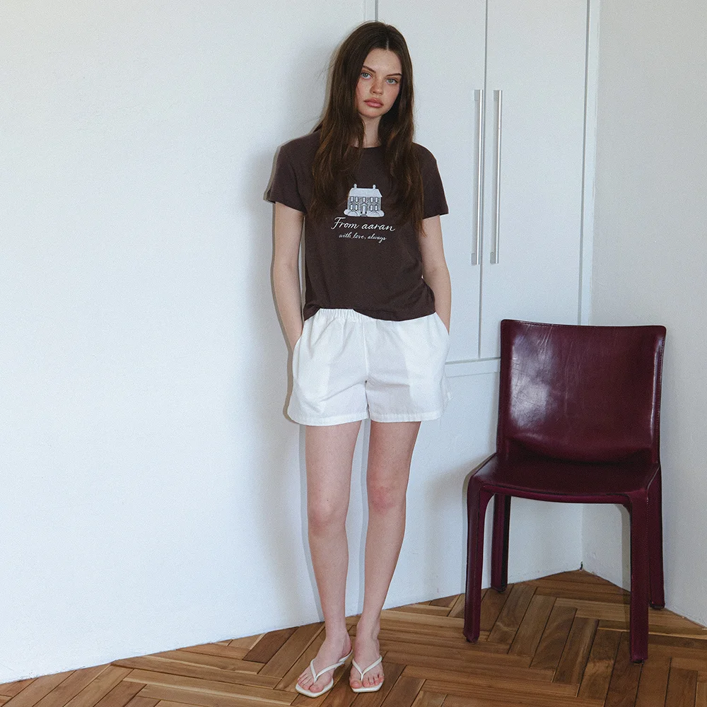 Cotton linen short pants_ivory