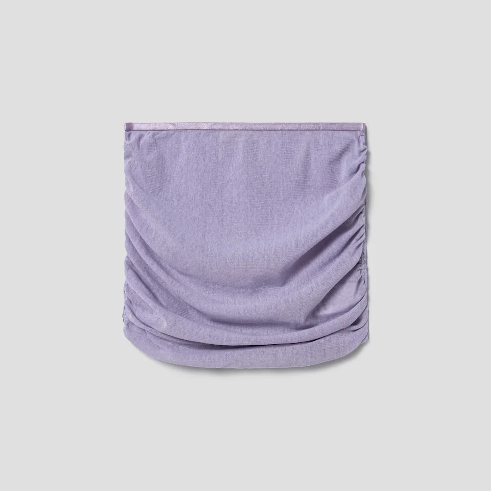 Mesh Shirring Short Skirt Purple (AG4727C03V)