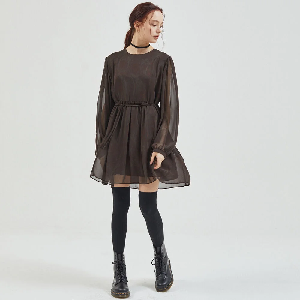 Ellis Chiffon One-Piece Brown