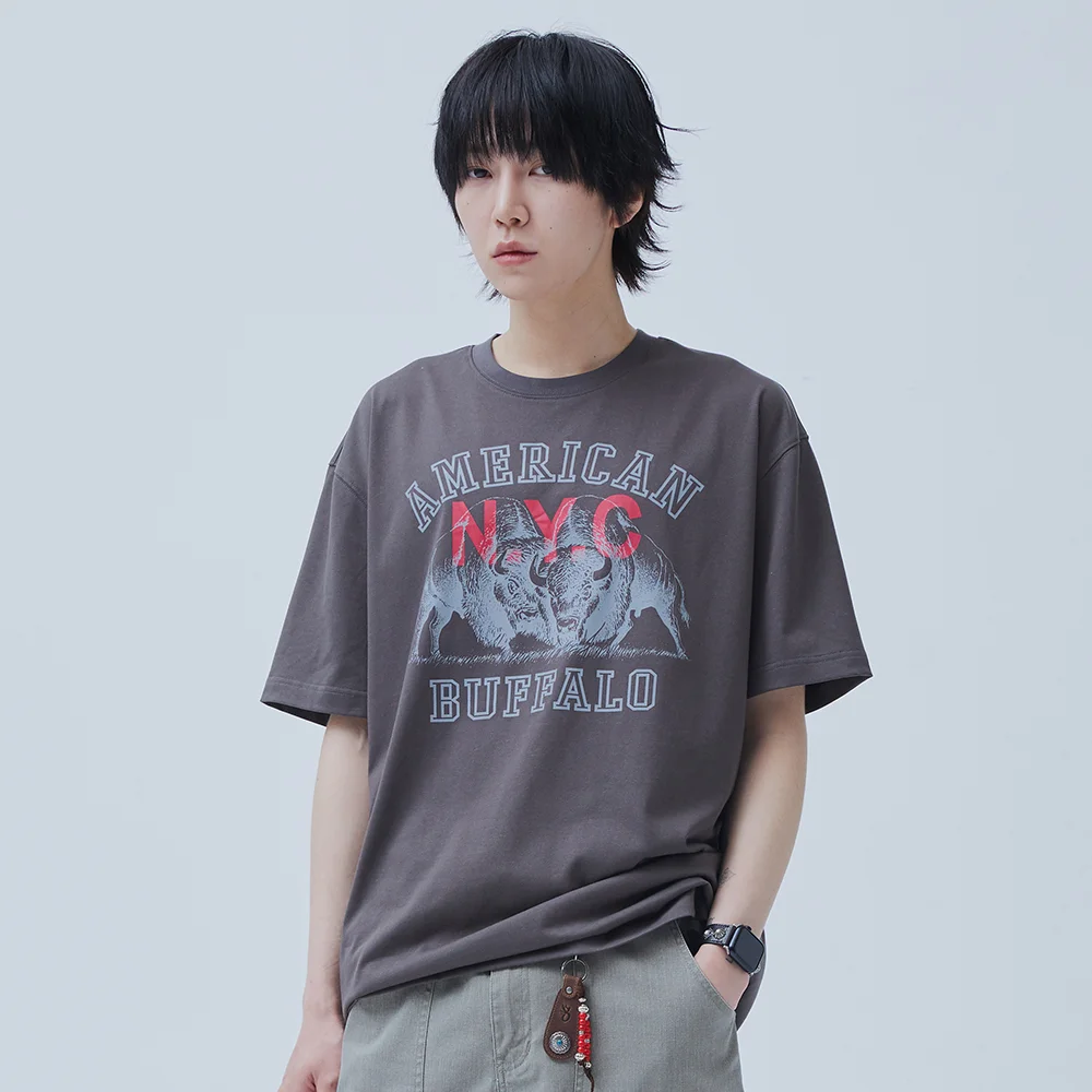 Buffalo Printing Tee Charcoal