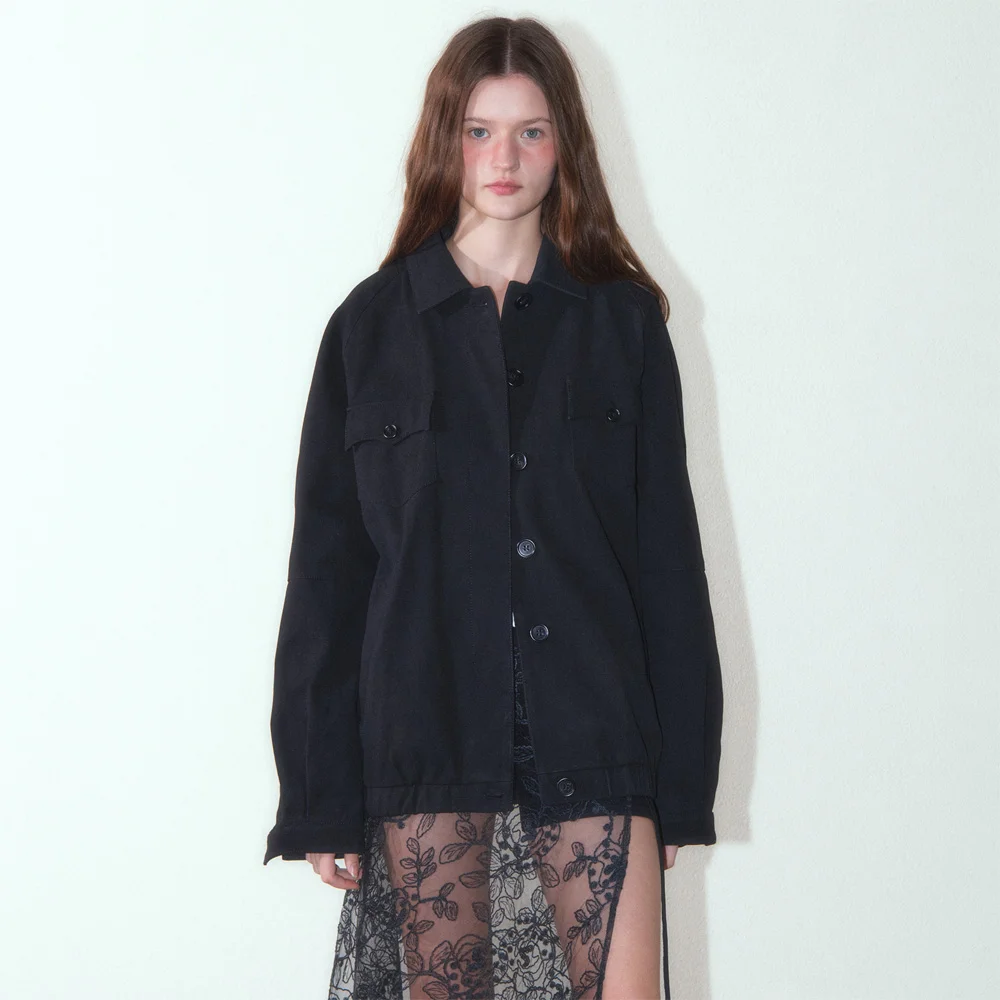Suede Blouson Jacket_Black