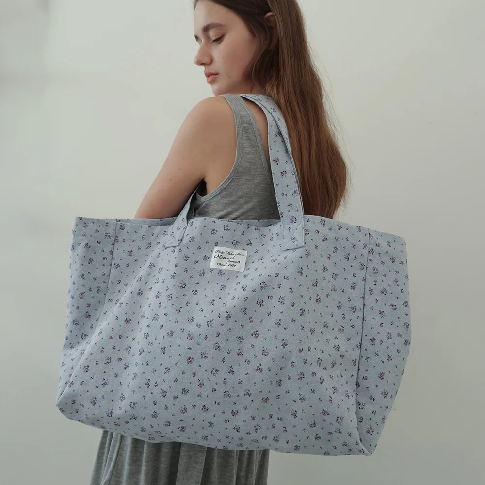 FLOWER DENIM BAG (blue)