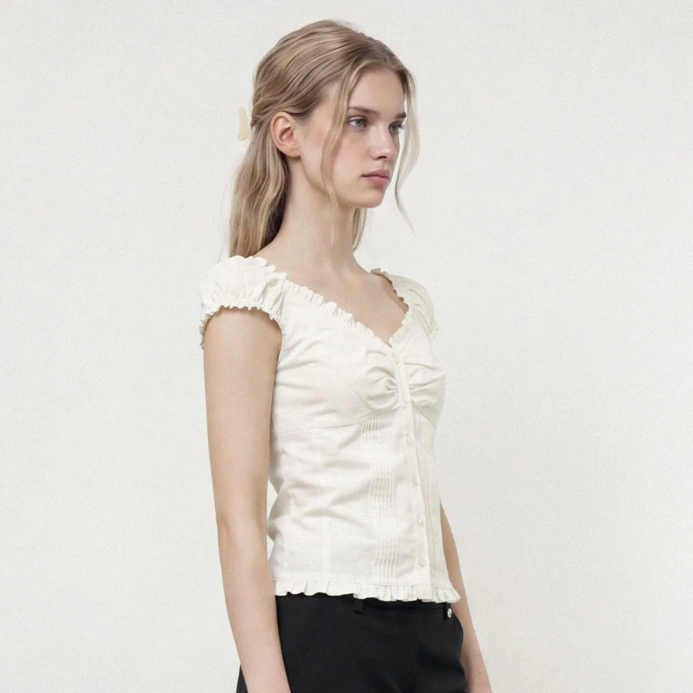 LILI CAP SLEEVE OFF SHOULDER BLOUSE (CREAM)