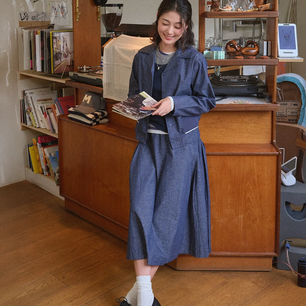 JONCY-PLEATED SKIRT_Blue