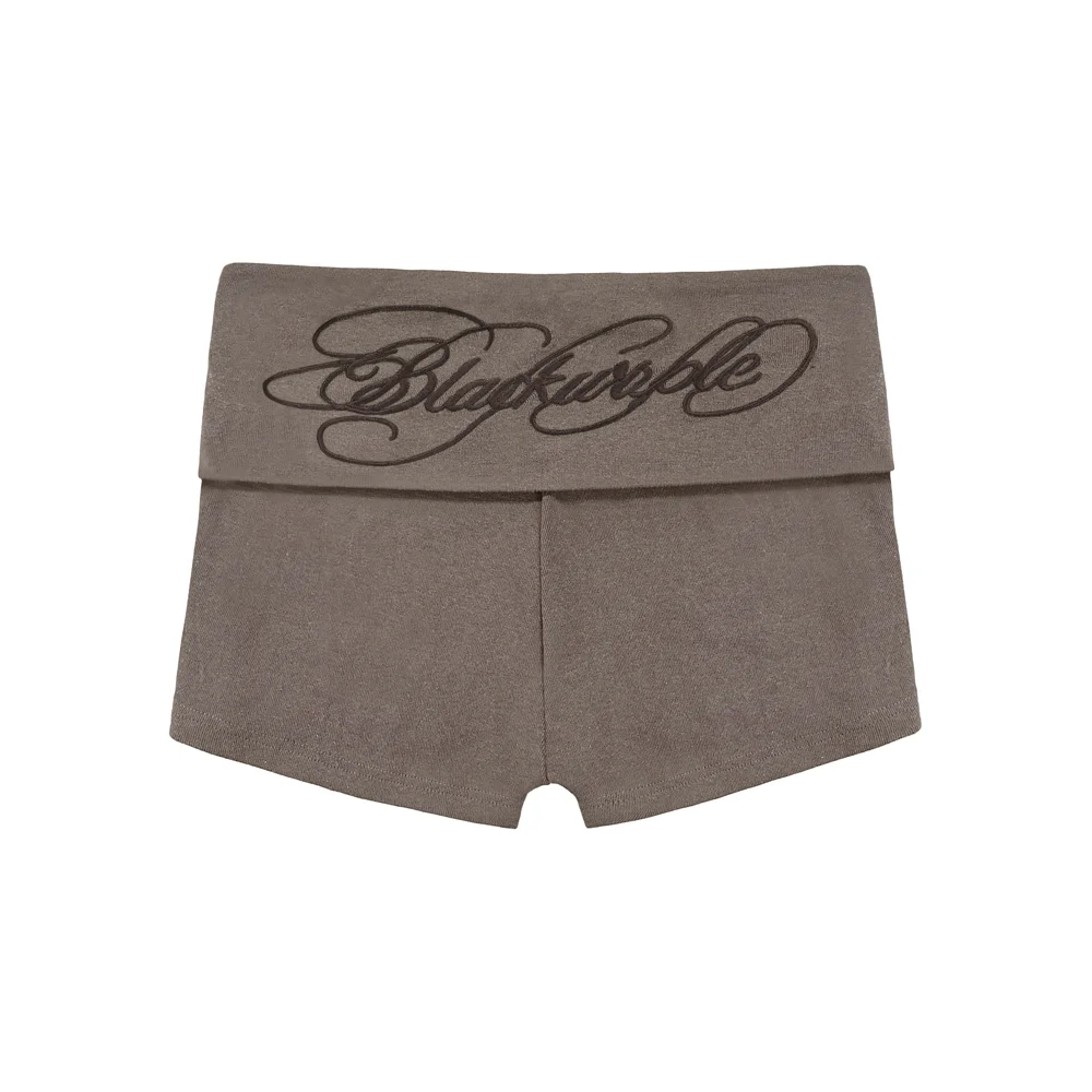 腮紅 翻摺 修身 短 褲子_米色 Blush Fold Slim Short Pants_Beige