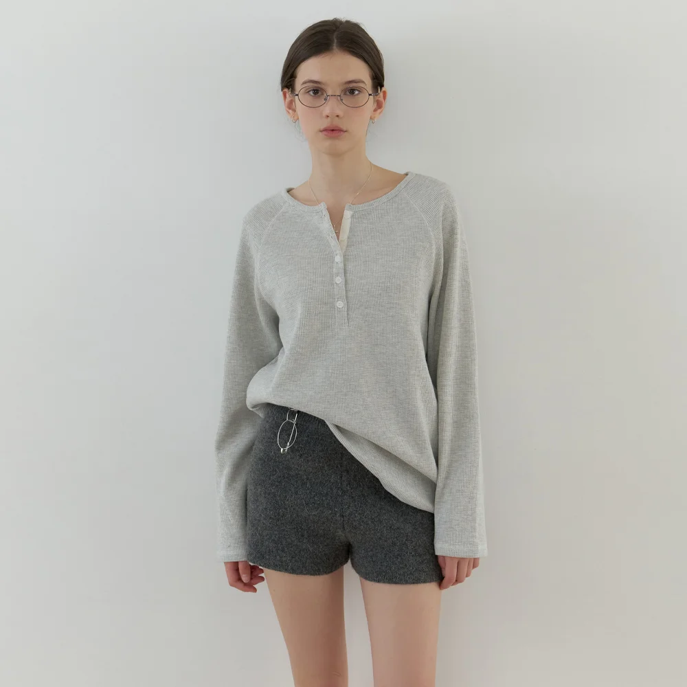 Ebb button overfit t-shirt (melange gray)