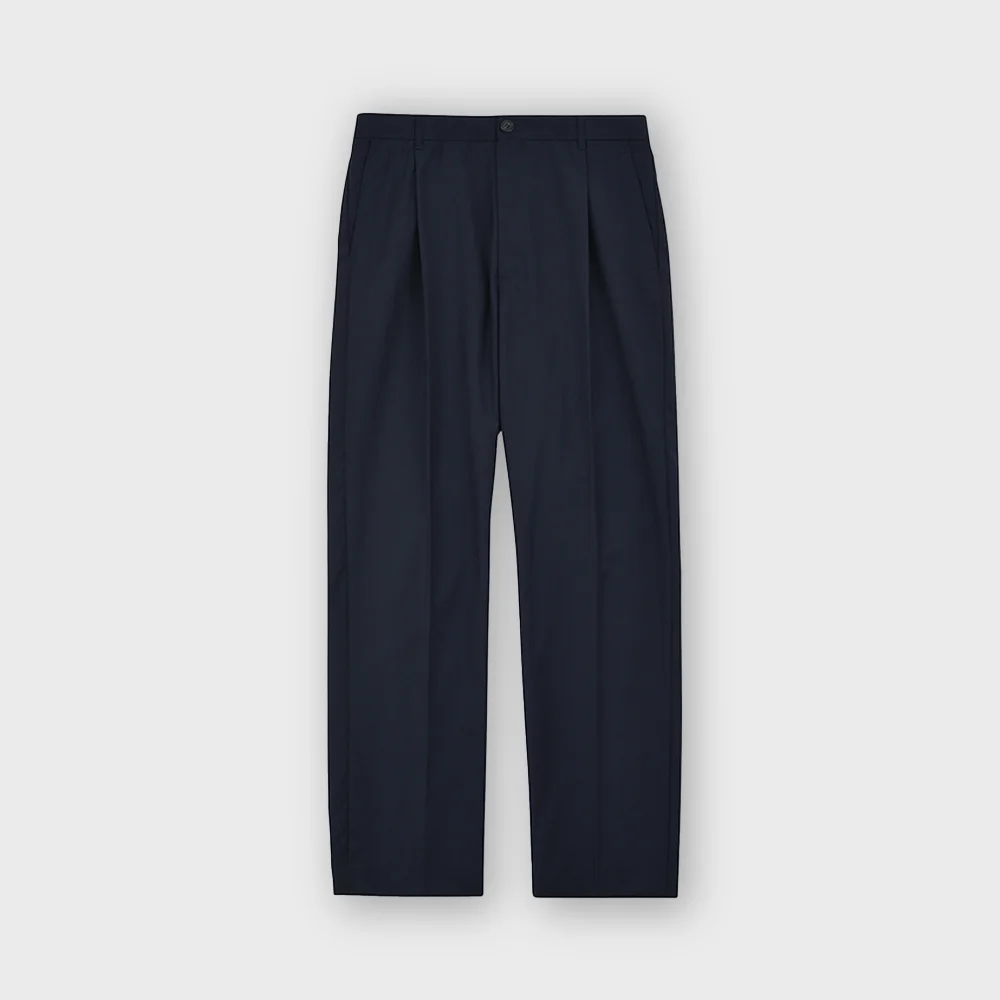 One Tuck Trouser, Dark Navy