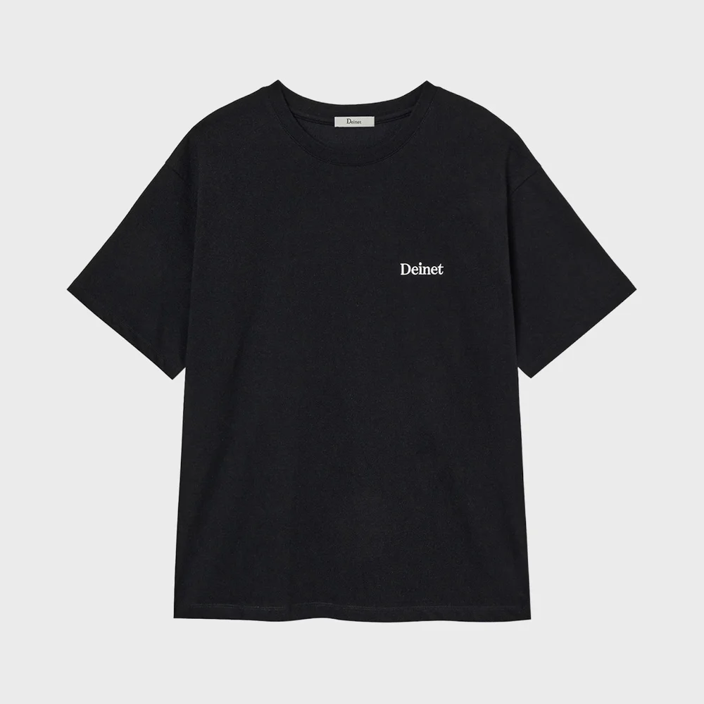 LOGO EMBROIDERY OVERSIZED T-SHIRT IN BLACK