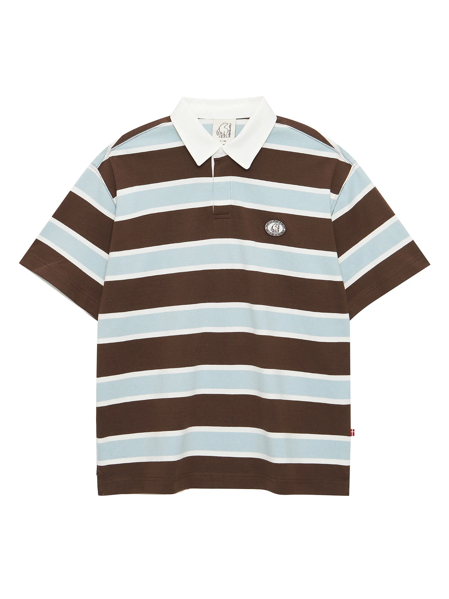 橄欖球 條紋 短袖 Polo T恤 - U_Brown_OUM25259E7