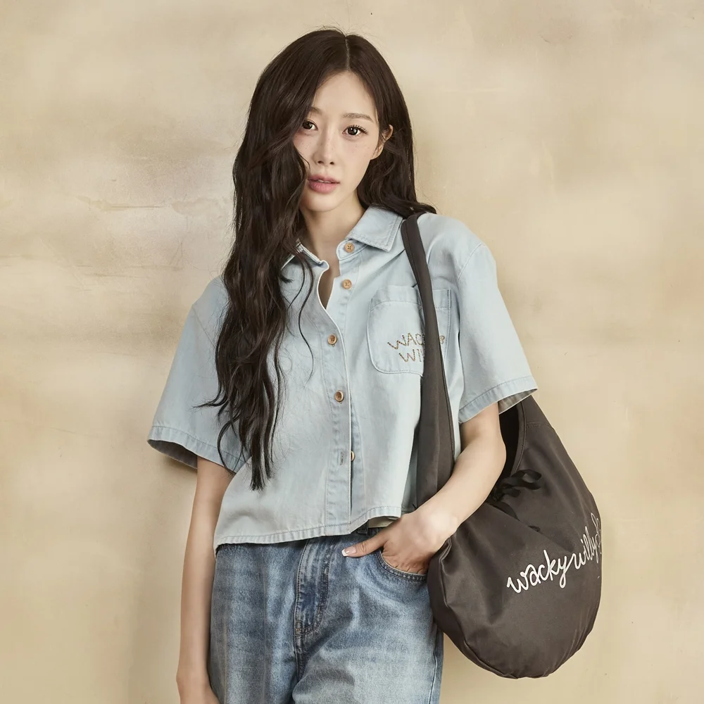 女裝 斜紋 Hobo Bag 炭灰色