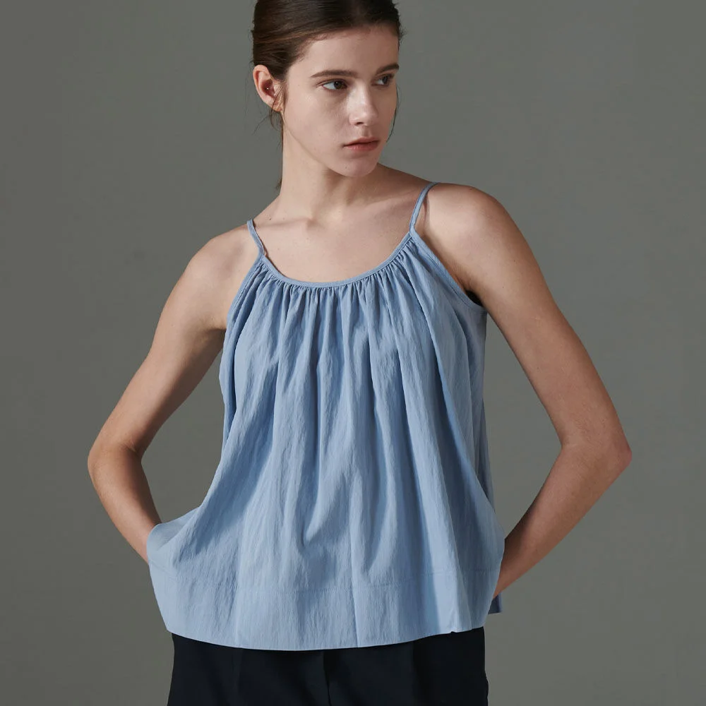 shirring sleeveless shirt