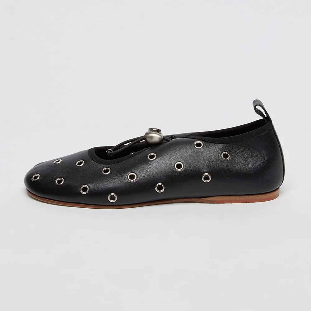 Luv string eyelet flats(Deep sleep)