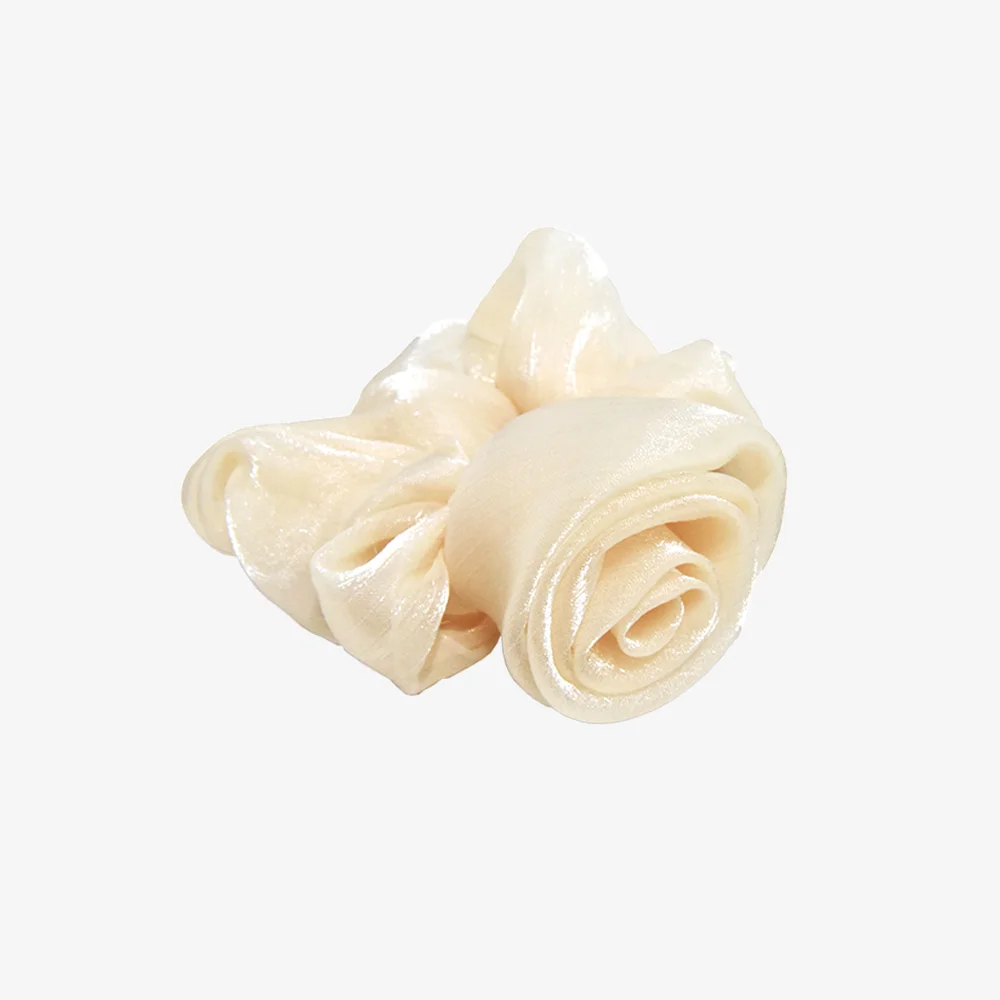 HSU007 Organza rose scrunchie