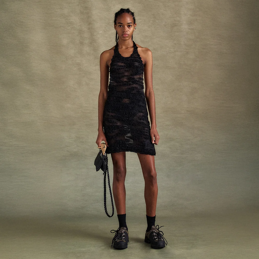 CLOUD HALTER KNIT DRESS atb1262w(BLACK)