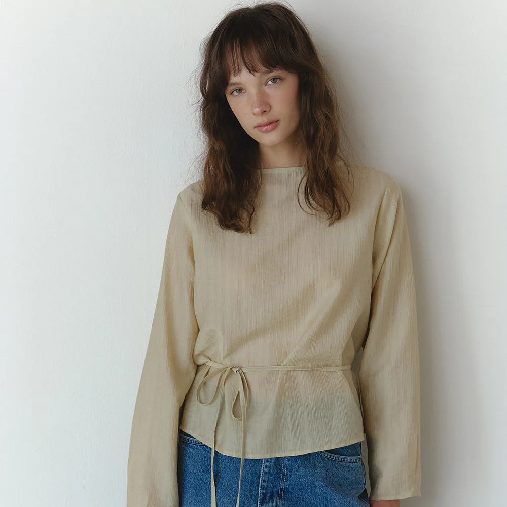 Sadric reversible blouse_sand beige