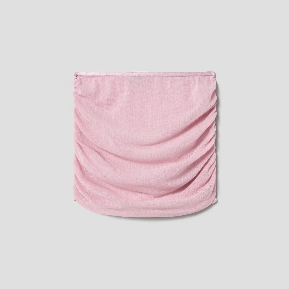 Mesh Shirring Short Skirt Pink (AG4727C03X)