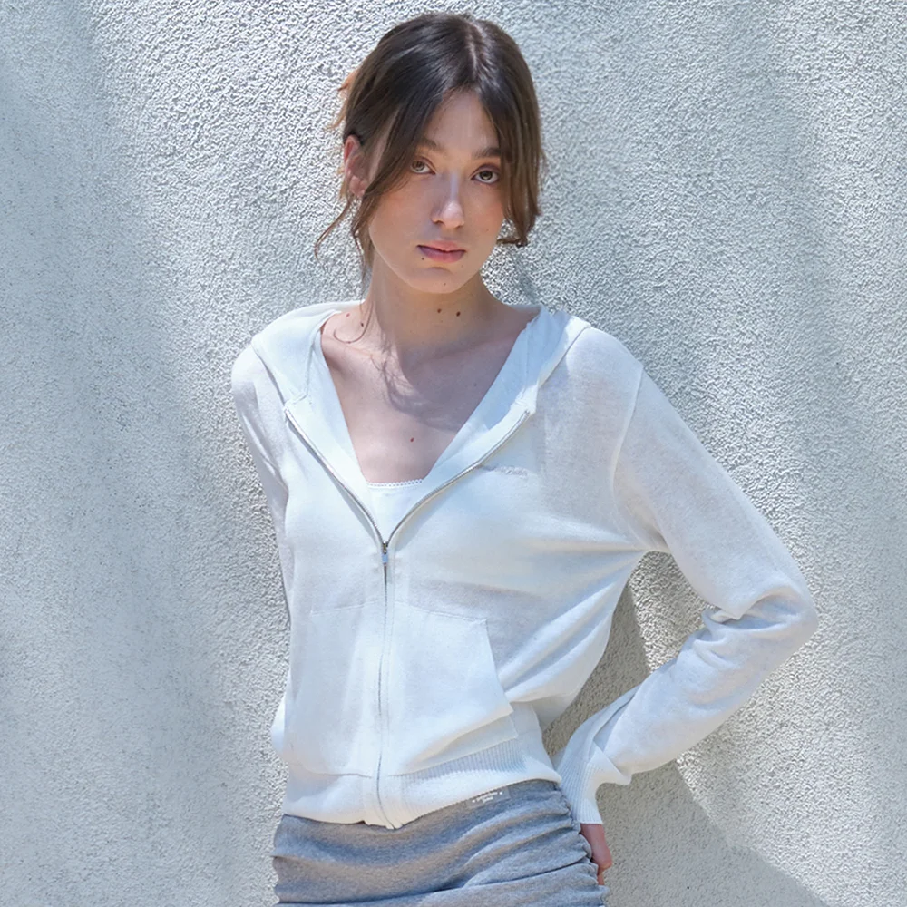 Mate Knit Zip-Up Hoodie - Ivory