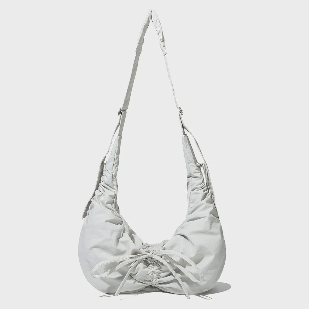 Cloverheart 新款 抽褶 Hobo 斜揹袋 Gray