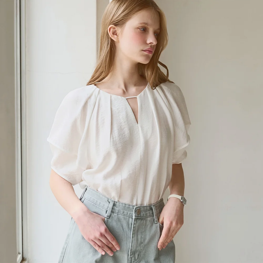 Tuck detail blouse_2 Colors
