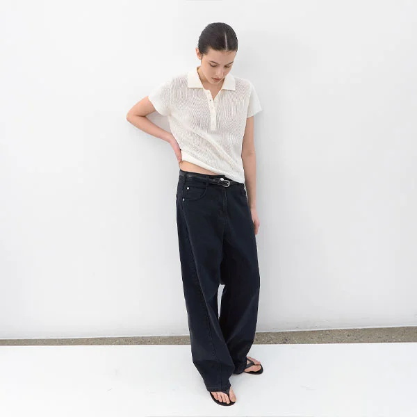 AN ESSENTIAL WAFFLE COLLAR KNIT (T-7251)