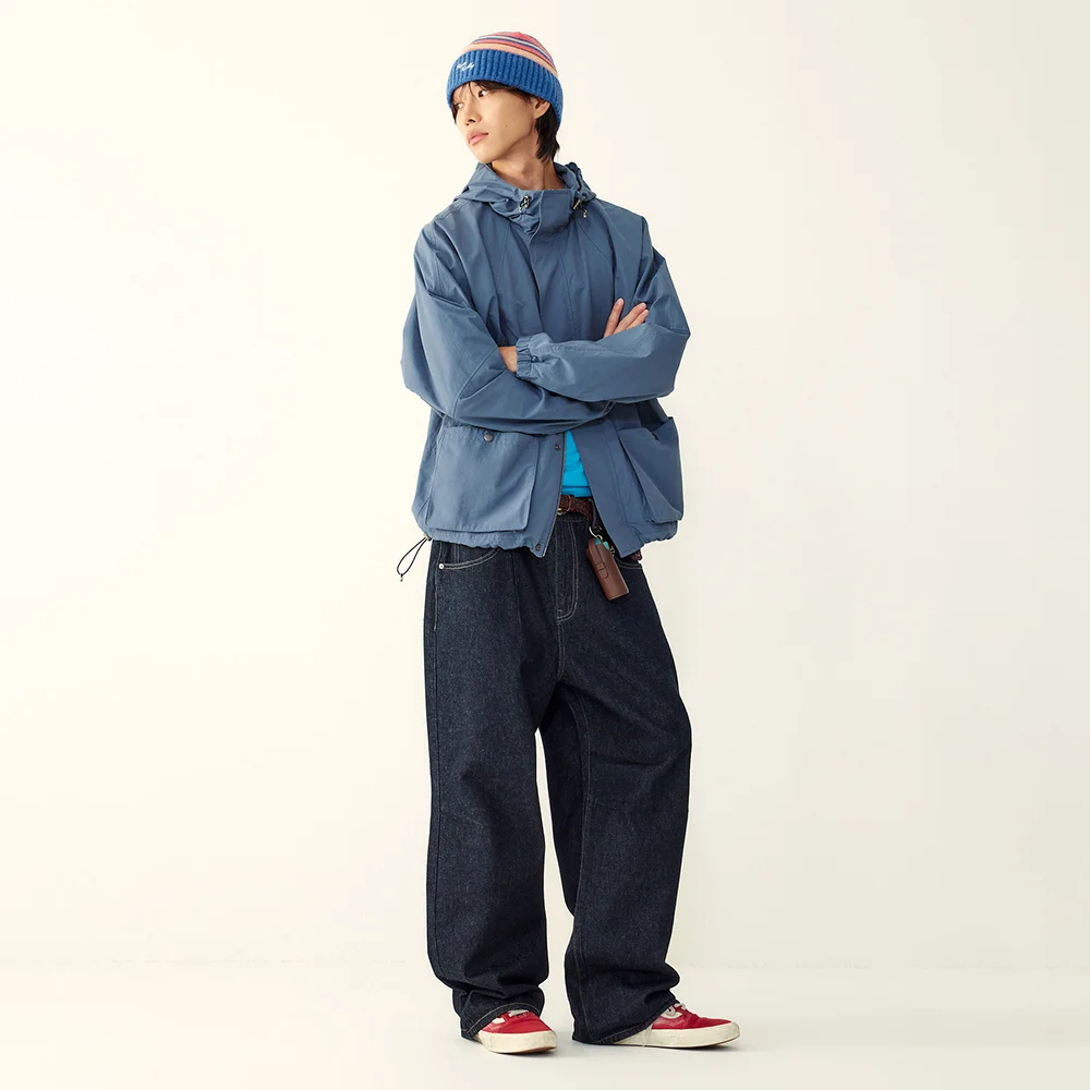 抽繩 牛仔 褲子_靛藍 9156362834