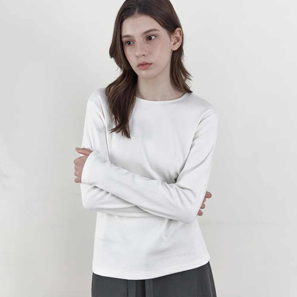 Color Round-Neck Long-Sleeve Tee_IVORY(WB6TP47)