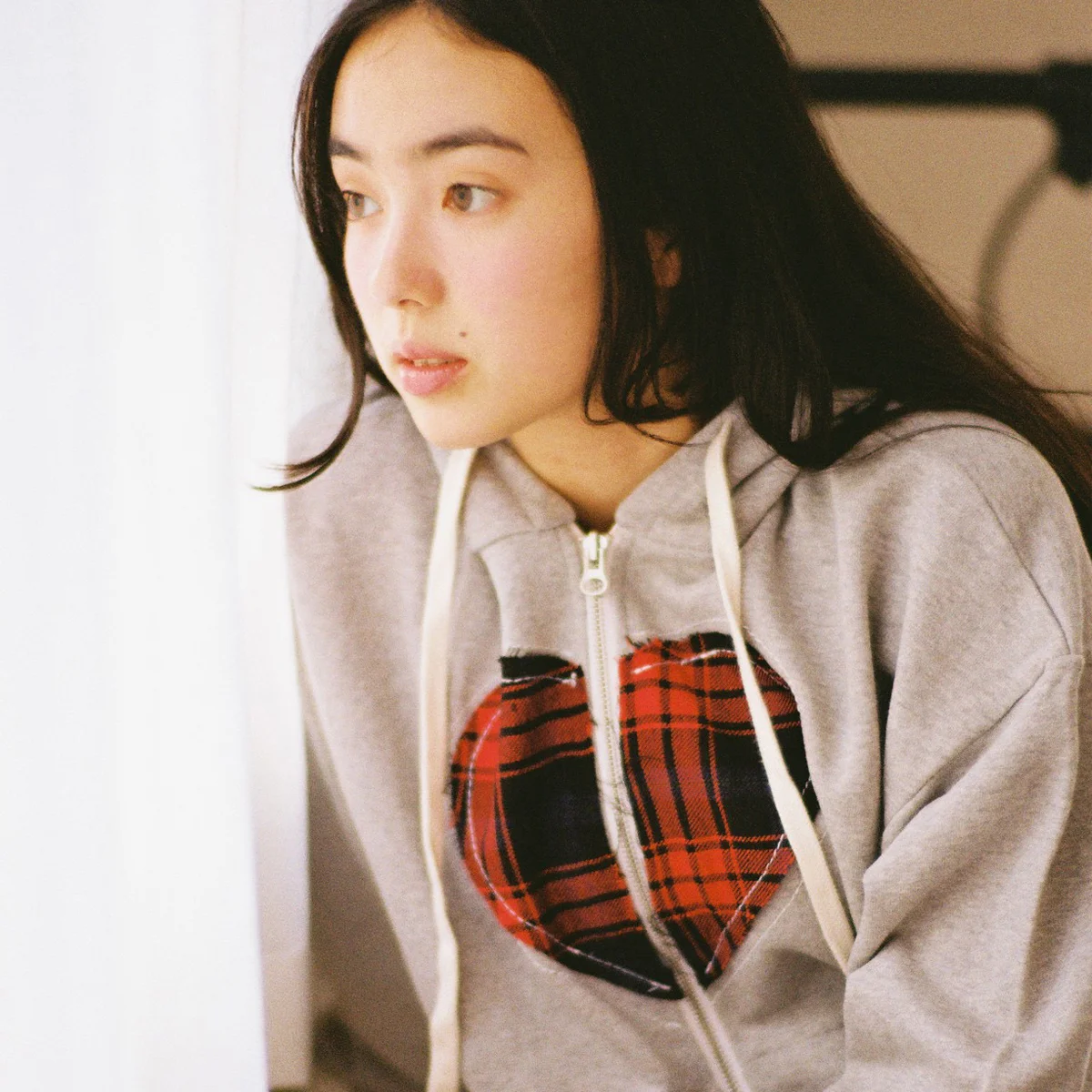 heart patch HD ZIP-UP(GREY)
