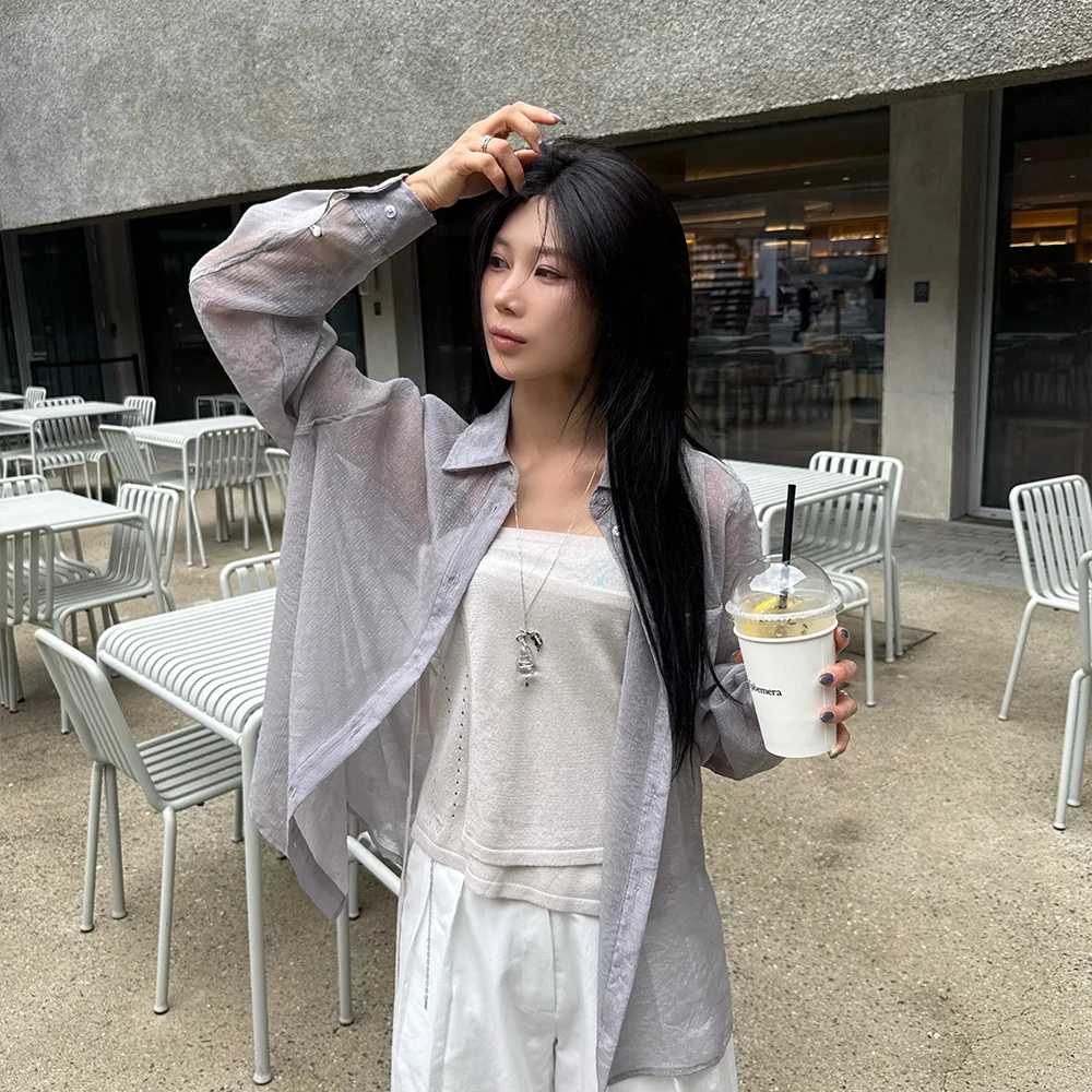 Sheer Glow Shirt (Grey)