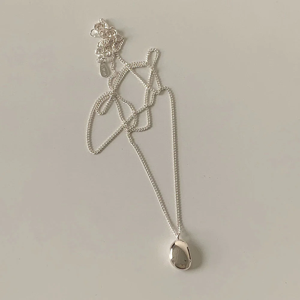 silver925 pebble necklace_2 Colors
