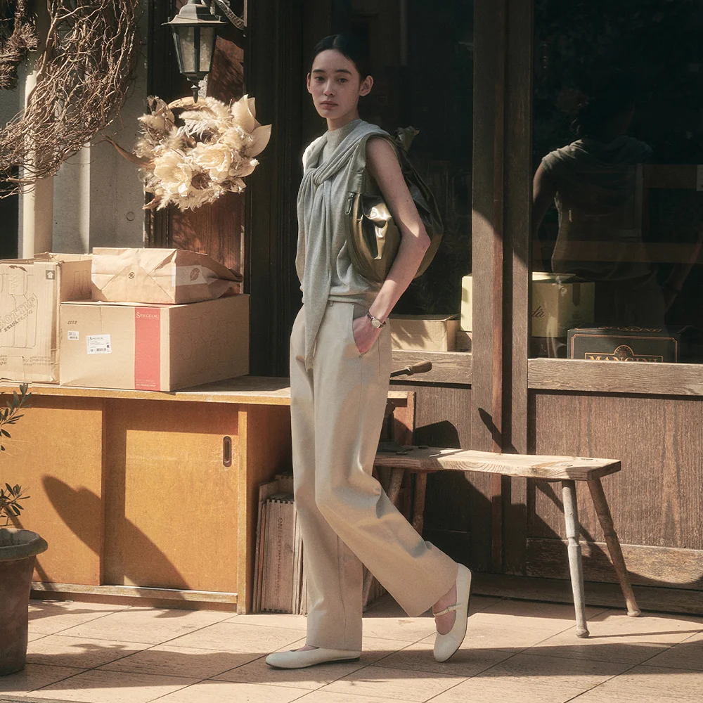 OXTO COTTON PANTS_BEIGE