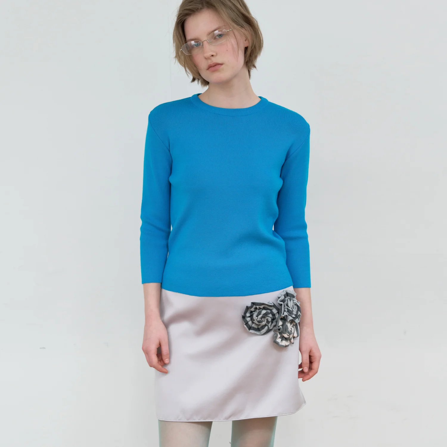 SATIN MINI SKIRT_GREIGE