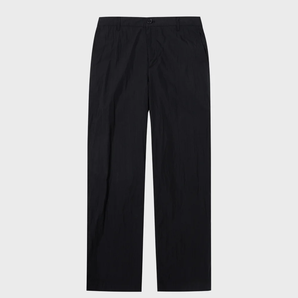 自然 Wrinkled 微寬版型 褲子_BLACK / NC-PL033001-20