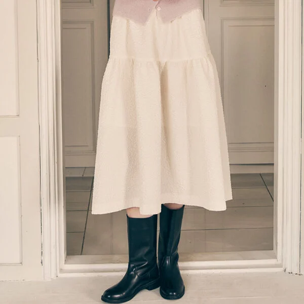 TIERED LONG SKIRT IVORY