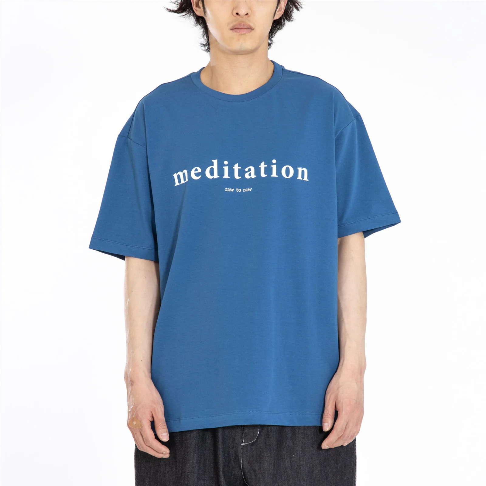 MRT019E Meditation 方正 T恤 (靛藍 藍色)