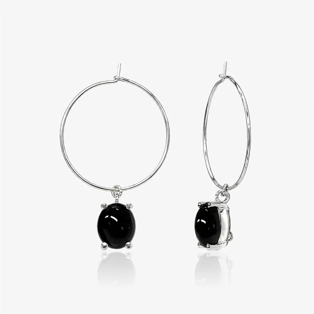 Nonna hoop earrings, CAVIAR