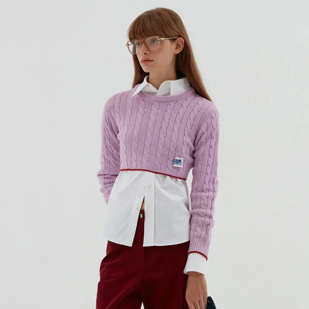 CABLE CROP SWEATER